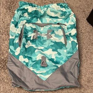 Under Armour Teal & Aqua Camo Drawstring Gym Sack